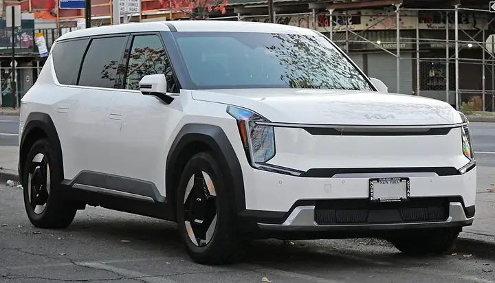 Kia EV9 — representative model photograph; exact trim and UK specification may differ
